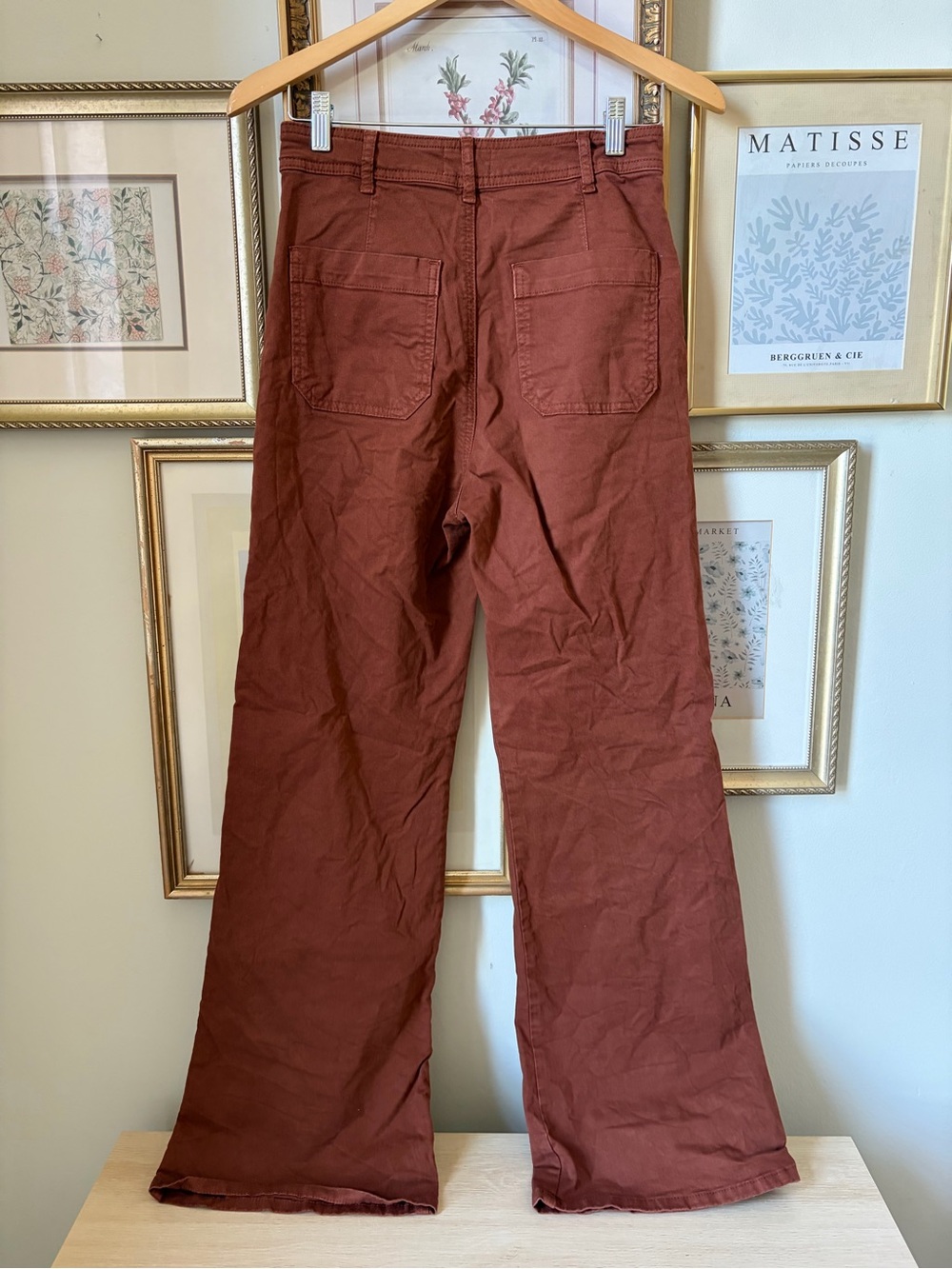 Marine Layer Bridget Twill Flare Pants in Tortoise Shell 6 - Picture 7 of 10